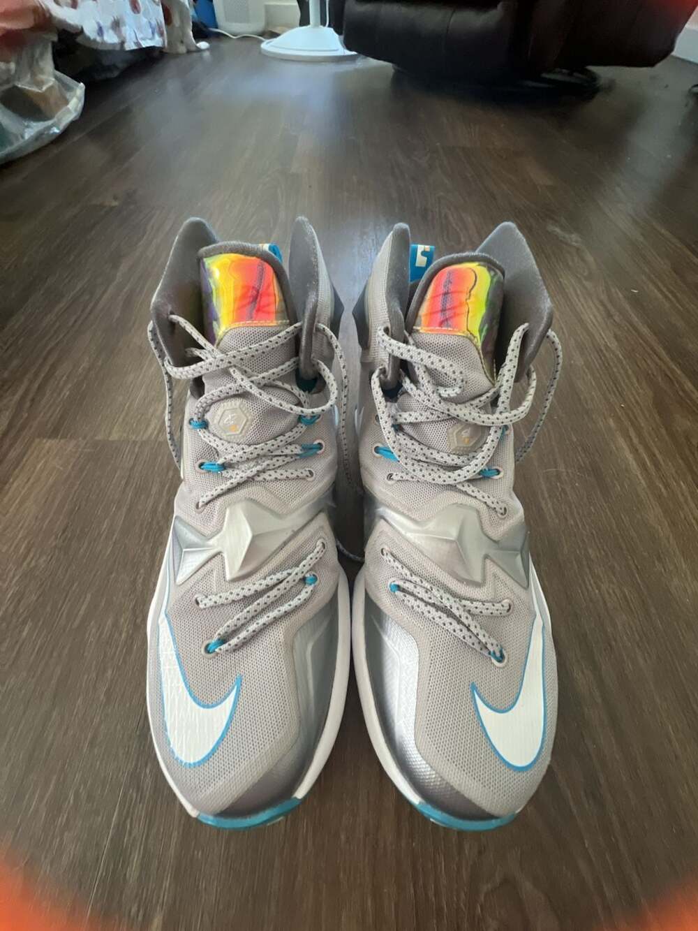 Nike LeBron 13 Basketball Shoes Grey Blue